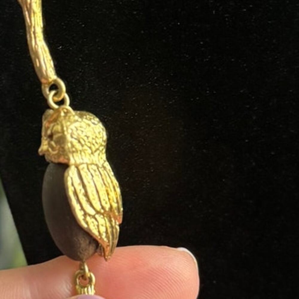 VTG Lot Of 5 Beaded Statement Necklaces One Chicos One Owl‎ Shells Brown Tones - Picture 11 of 12